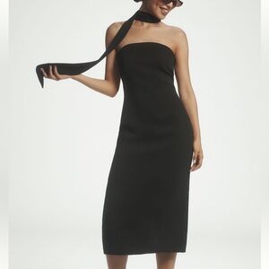 Anthropologie Classic Black Strapless Dress